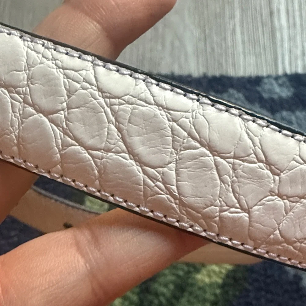 Chaps Beige and Black Leather Belt